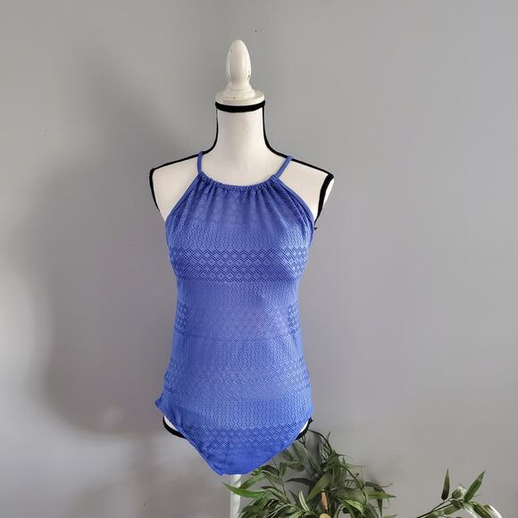 Time & Tru Blue One Piece Bathing Suit XL - Picture 1 of 4